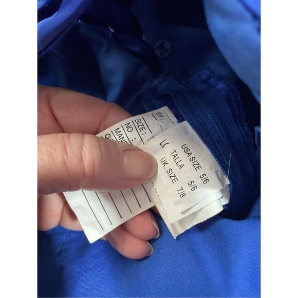 Mori Lee Madeline Gardner Size 5/6 Designer Formal Dress Strapless Blue Sequin A - Picture 4 of 16